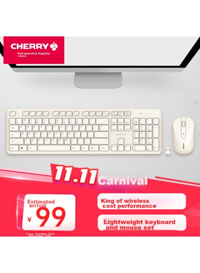 Cherry Dw2300 Wireless Keyboard And Mouse Combo, Wireless Keyboard For Computer, External Keyboard For Laptop, Business Office And Home Use - Image 1