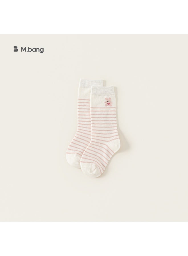 Bangxuan Children's Clothing Kids Mid-calf Socks Spring/new Season Cartoon Striped Baby Socks Breathable Versatile Toddler Ankle Socks