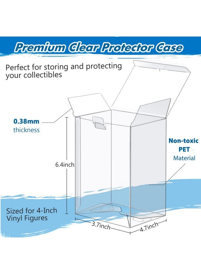Sooez 24 Pack Protectors Case Compatible With Funko 4" Inch Pop Vinyl Figures, Crystal Clear Protectors, Heavy Duty Display Box W/ Protective Film & Locking Tab - Image 2