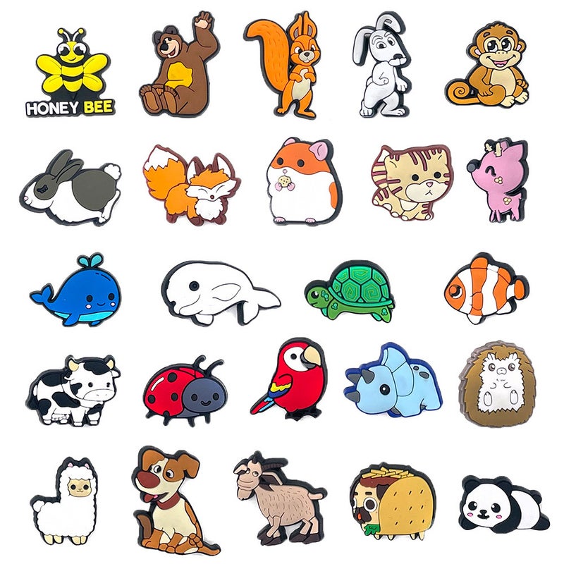 100 Small Animal Series Clogs Flower Shoe Buckles Pvc Sole Buckles Clogs Diy Accessories Accessories - Image 4