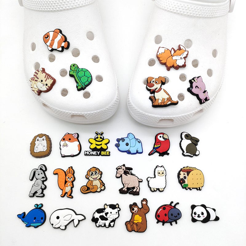 100 Small Animal Series Clogs Flower Shoe Buckles Pvc Sole Buckles Clogs Diy Accessories Accessories - Image 3