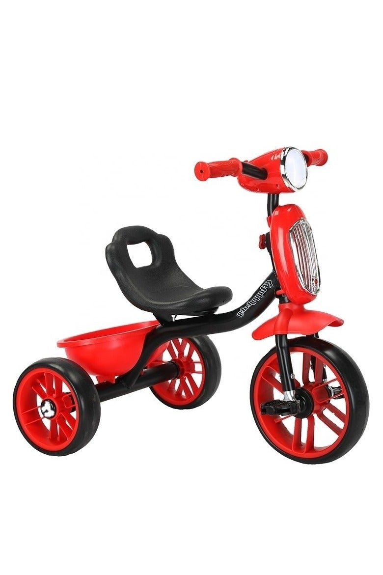 Red Kids Tricycle with Headlight & Backrest | Safe & Fun Ride-On Bike for Toddlers - Image 2