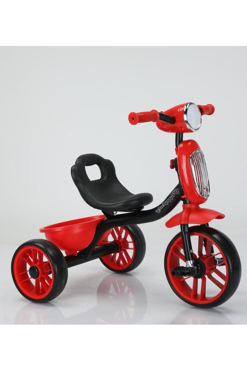 Red Kids Tricycle with Headlight & Backrest | Safe & Fun Ride-On Bike for Toddlers - Image 4