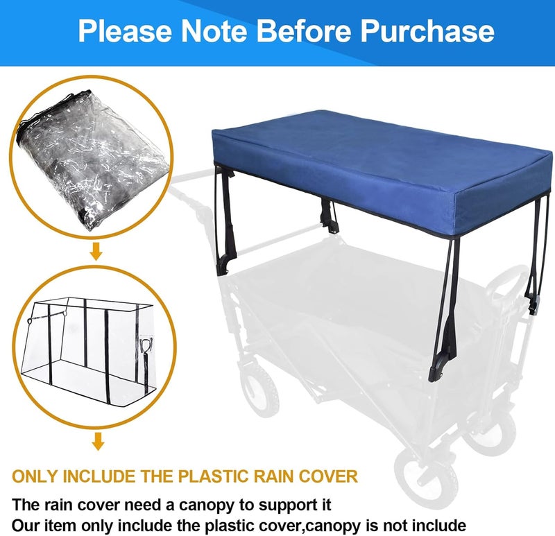 Bessny Waterproof Collapsible Wagon Rain & Sun Cover - Windproof UV-Resistant Canopy for Stroller/Trolley/Cart Accessories, Suit for Camping Picnic Garden Use - Image 3