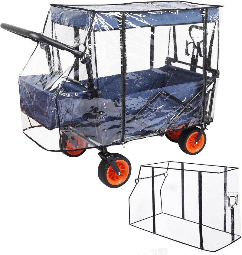 Bessny Waterproof Collapsible Wagon Rain & Sun Cover - Windproof UV-Resistant Canopy for Stroller/Trolley/Cart Accessories, Suit for Camping Picnic Garden Use - Image 1