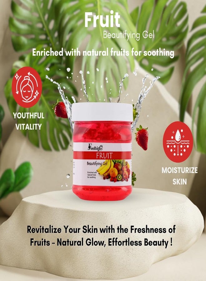 FEELHIGH جل الوجه بالفواكه 500 مل غني بخلاصة الفراولة لإزالة خلايا الجلد الميتة وترطيب البشرة، وكريم الوجه بالفواكه 500 مل | عبوة من قطعتين | طقم عناية بالوجه للرجال والنساء - Image 2