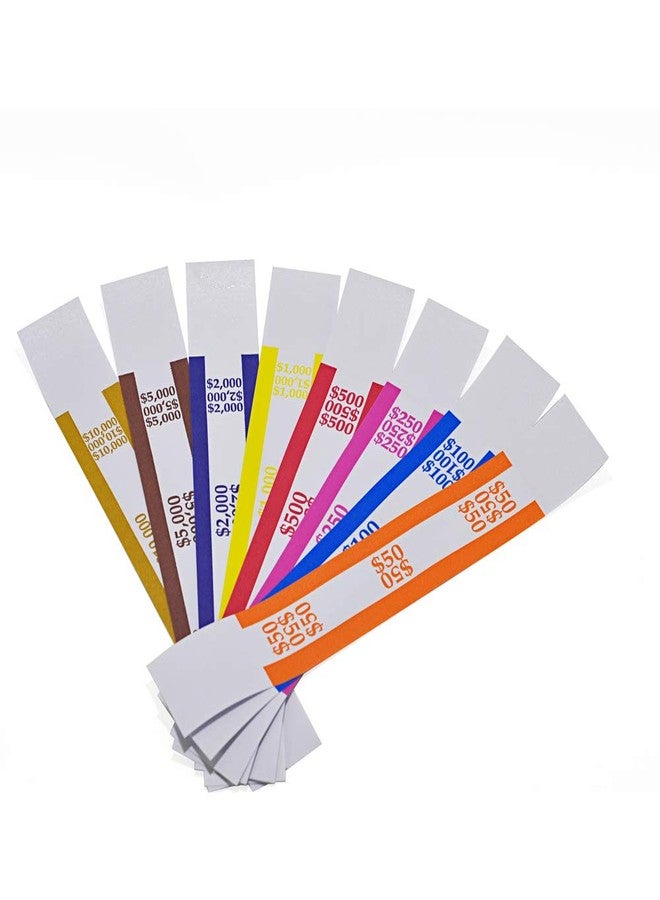 L LIKED Pack of 400 Money Band Bundles Self Sealing Currency Straps for Bill Wrappers (50 of Each - 400 Assorted) - Image 1