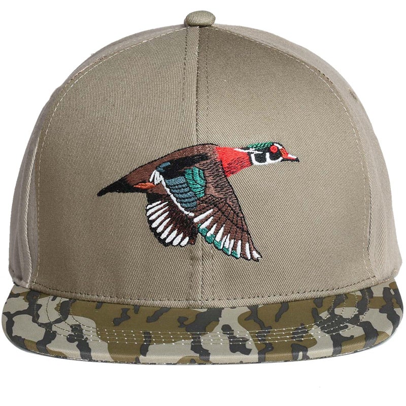 EDTREK Elite Youth Country Hat for Big Kids - Boys Snapback Hat with Flat Brim (Wood Ash with Bottomland Camo - Wood Duck) - Image 2