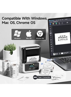 phomemo M120 Label Maker, Barcode Label Printer, Mini Portable Wireless Bluetooth Thermal Label Printer, Compatible with Android, iOS and PC (White)  - Image 5