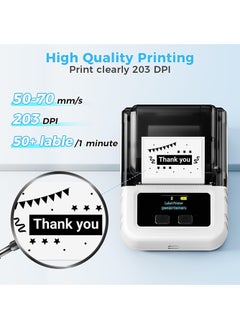 phomemo M120 Label Maker, Barcode Label Printer, Mini Portable Wireless Bluetooth Thermal Label Printer, Compatible with Android, iOS and PC (White)  - Image 4