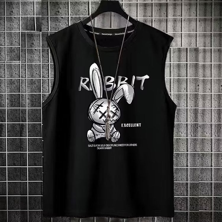 Loose Casual Sleeveless Waistcoat Breathable Quick-Drying Sports Basketball Sleeveless Shirt Round Neck American Fashion Order - Image 1
