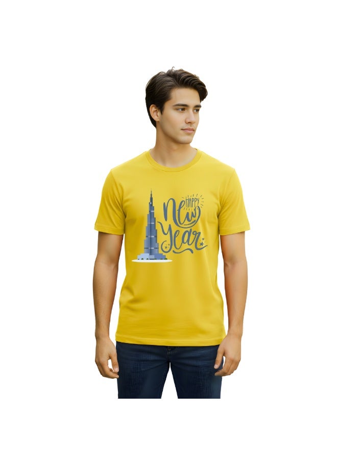 Happy New Year With Dubai Design Men T-Shirt-Perfect Blend Of Fashion-Gift For Family And Friends - Image 3