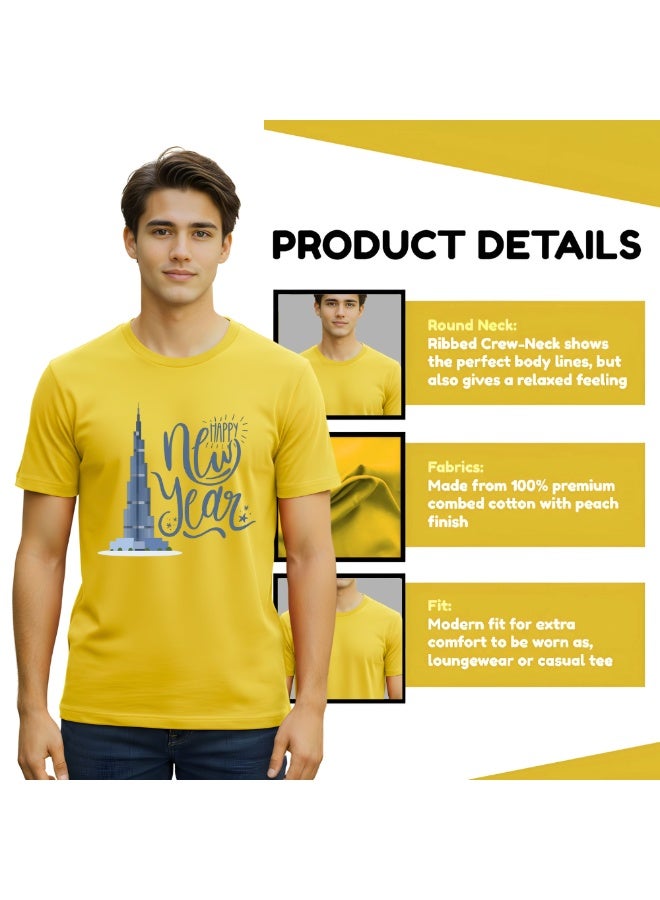 Happy New Year With Dubai Design Men T-Shirt-Perfect Blend Of Fashion-Gift For Family And Friends - Image 4