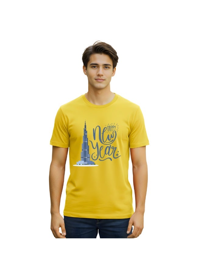 Happy New Year With Dubai Design Men T-Shirt-Perfect Blend Of Fashion-Gift For Family And Friends - Image 1