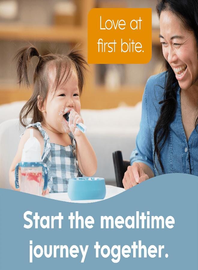 NumNum Baby Spoons Set, Baby Essentials Pre-Spoon GOOtensils for 6+ Months, First Stage Self-Feeding Spoons for Baby Led Weaning (BLW), Silicone Toddler Utensils, BPA-Free, 2 Pack Beige/Mauve - Image 2