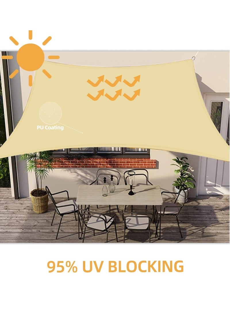 Generic Sun Shade Sails Heavy Duty Outdoor Shade Canopy Cover UV Block Canopy for Outdoor Patio Garden Backyard Waterproof Shade  (Yellow 5x6M)  - Image 4