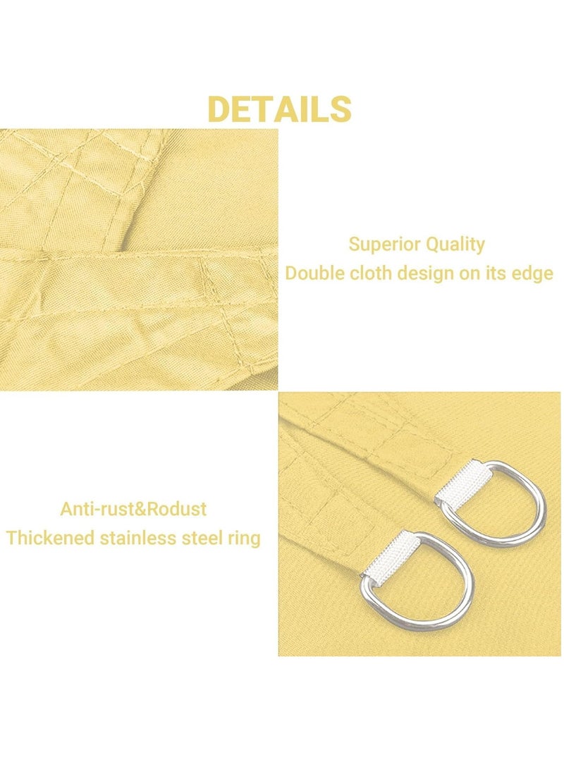Generic Sun Shade Sails Heavy Duty Outdoor Shade Canopy Cover UV Block Canopy for Outdoor Patio Garden Backyard Waterproof Shade  (Yellow 5x6M)  - Image 3