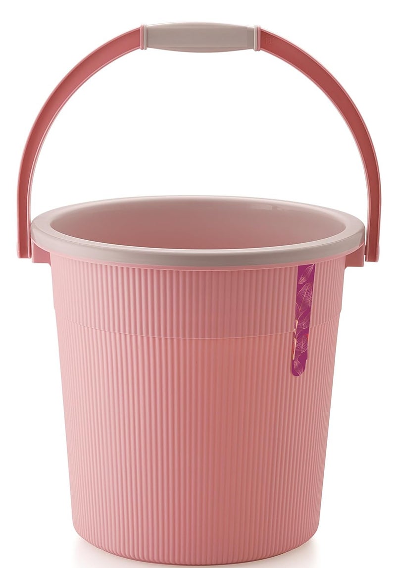 Liza Liza Newton 11Piece Complete Bathroom Essential Set for Home, Kitchen & Bathroom Includes 20L Bucket, 18 L Tub, Big Stool, Dustbin, and More (Pack of 11) Pink - Image 5