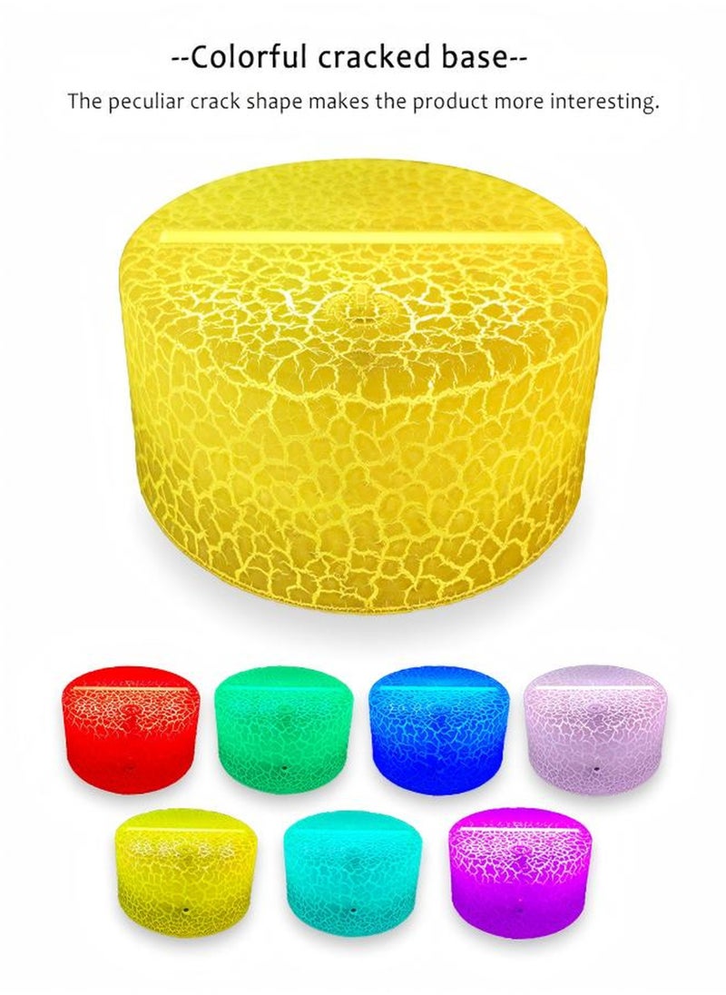 A&W - FC Barcelona 3D Night Light LED Lamp Table Lamp Football Illusion Lamp Remote Control Touch 16 Colors Changing Timer Function Football Gifts La Liga - Image 1