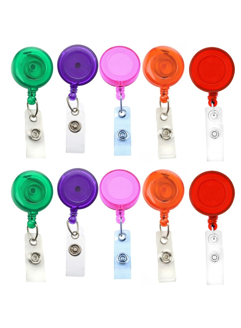 10-Piece Badge Reel For ID Cards Assorted Colours - Image 1