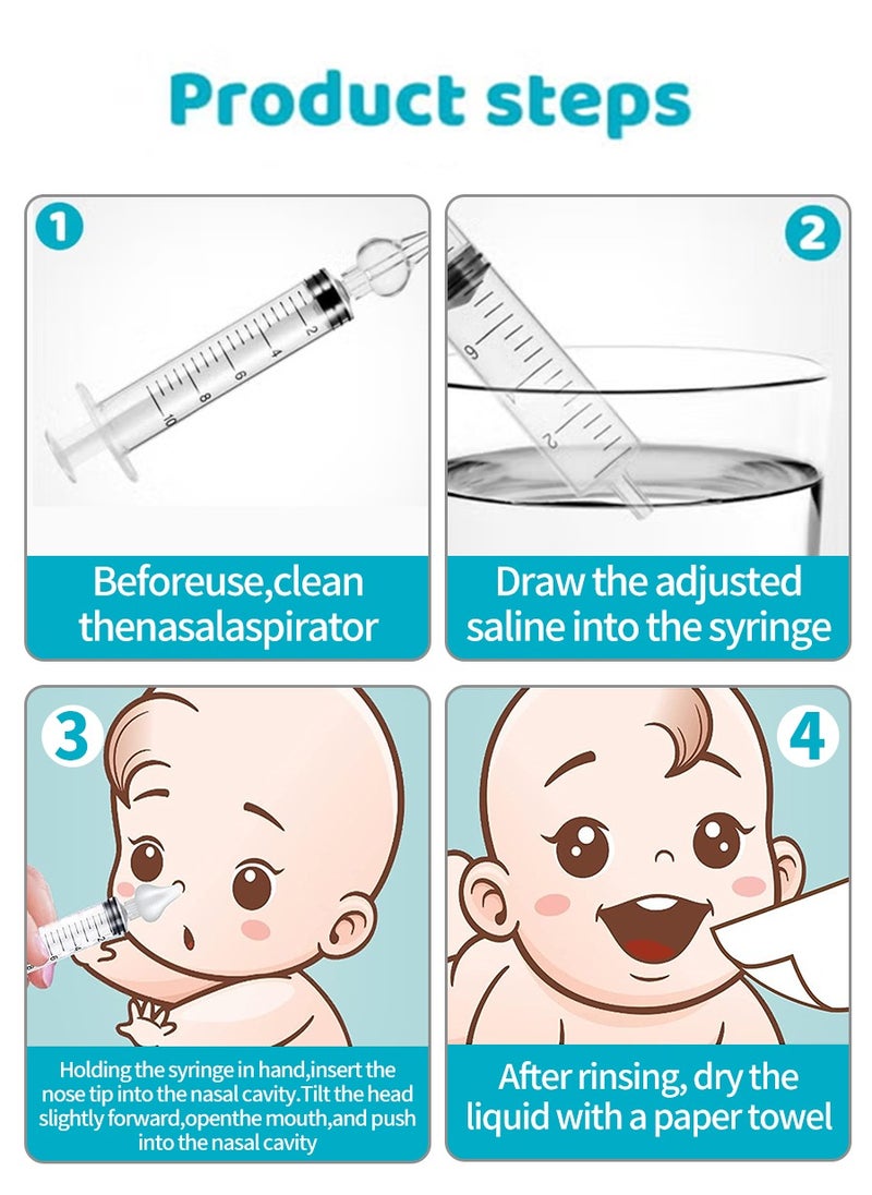 Beirui Baby Nasal Aspirator, Professional Rinse Syringe, 2PCS Baby Nasal Rinse, Portable Baby Nasal Cleaner Quick Rinse Device, Nasal Aspirator for Kids  - Image 5