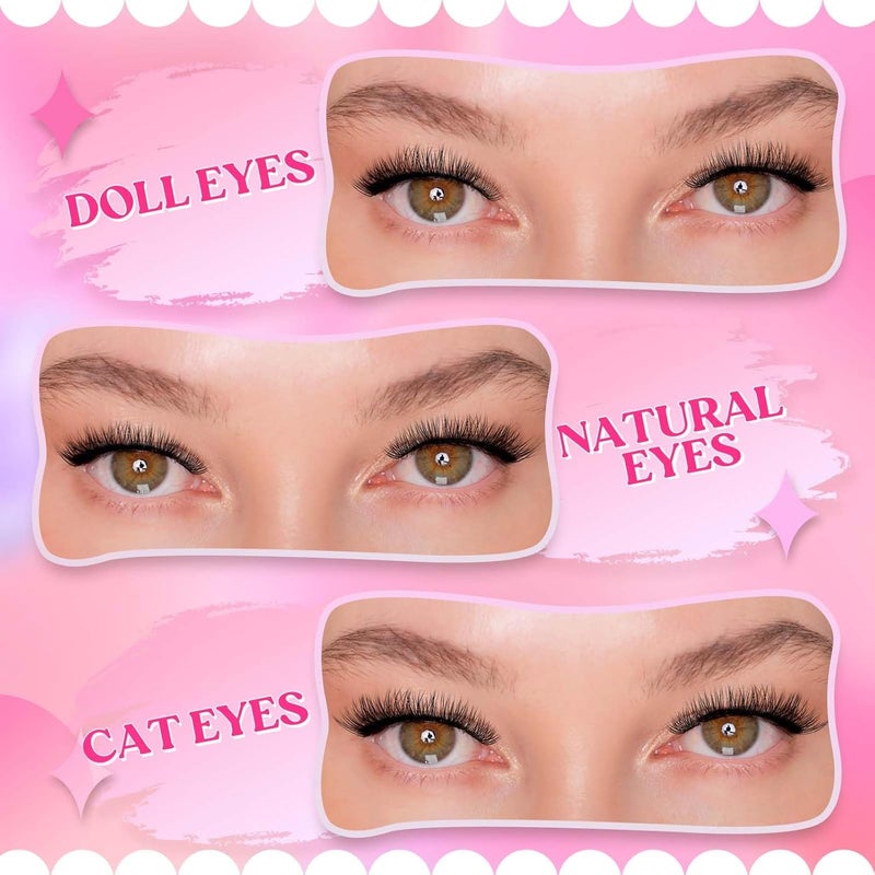 Lash Clusters 10-16mm 144pcs Mixed Tray Individual Lashes D Curl Individual Lashes Cluster Eyelash Extensions DIY Lash Extensions Eyelash Clusters Eyelash Extension Kit at Home (J02-0.07D, 10-16mm) - Image 5