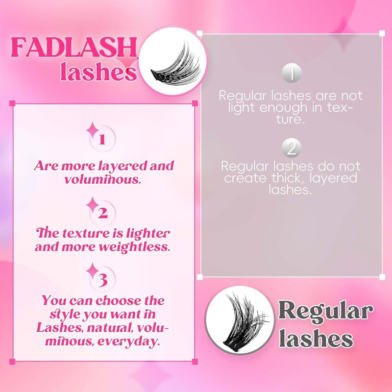 Lash Clusters 10-16mm 144pcs Mixed Tray Individual Lashes D Curl Individual Lashes Cluster Eyelash Extensions DIY Lash Extensions Eyelash Clusters Eyelash Extension Kit at Home (J02-0.07D, 10-16mm) - Image 4