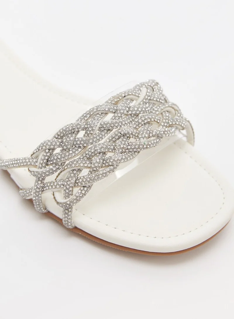 shoexpress Embellished Slip-On Slide Sandals