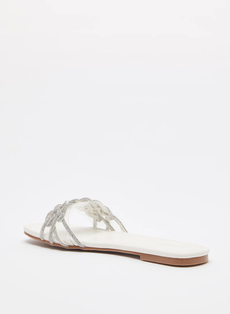 shoexpress Embellished Slip-On Slide Sandals