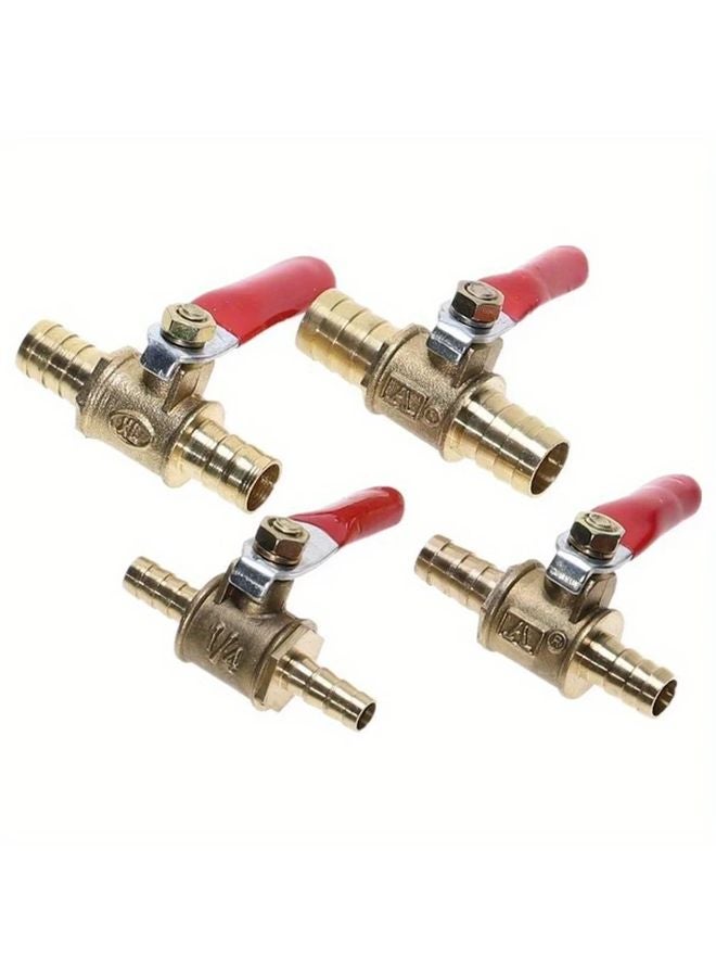 4pcs Brass Ball Valve Set 6mm 8mm 10mm 12mm For Water Oil Fuel Lines - Image 1