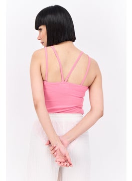 Lefties Women Ribbed Sleeveless Bodysuit, Pink  - Image 3