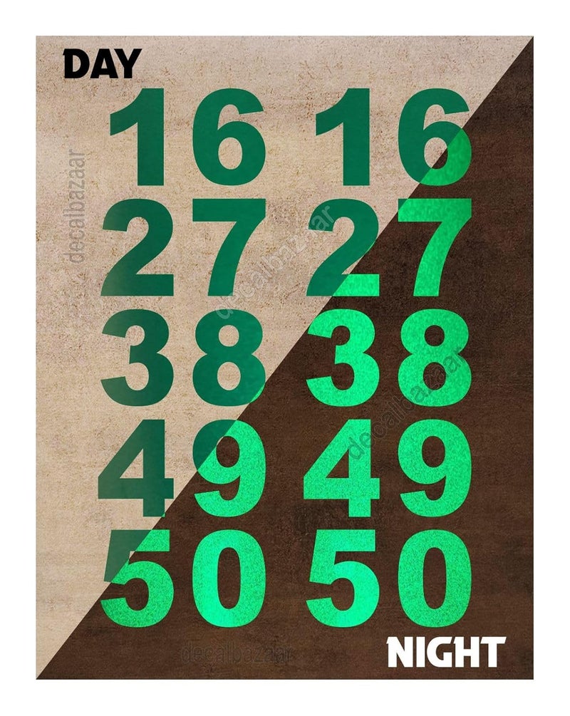 decalbazaar ملصق أرقام 5 بوصات فينيل عاكس أخضر (مجموعة 2) ، (رمز 23) - Image 1