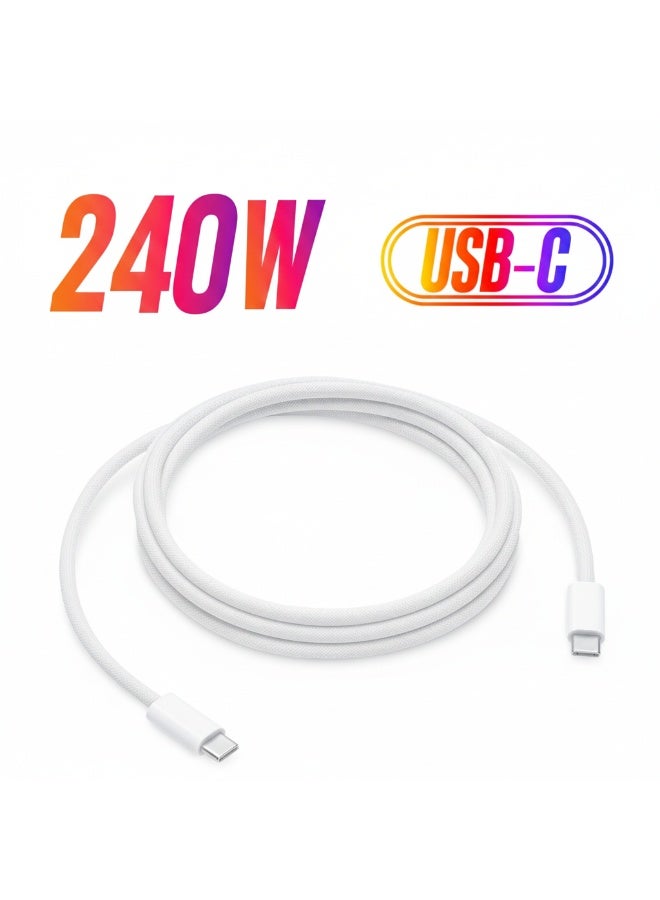 Apple 40W USB‑C Dynamic Power Adapter (60W Peak) with 2M 240W USB‑C to USB‑C Charging Cable – White - Image 2