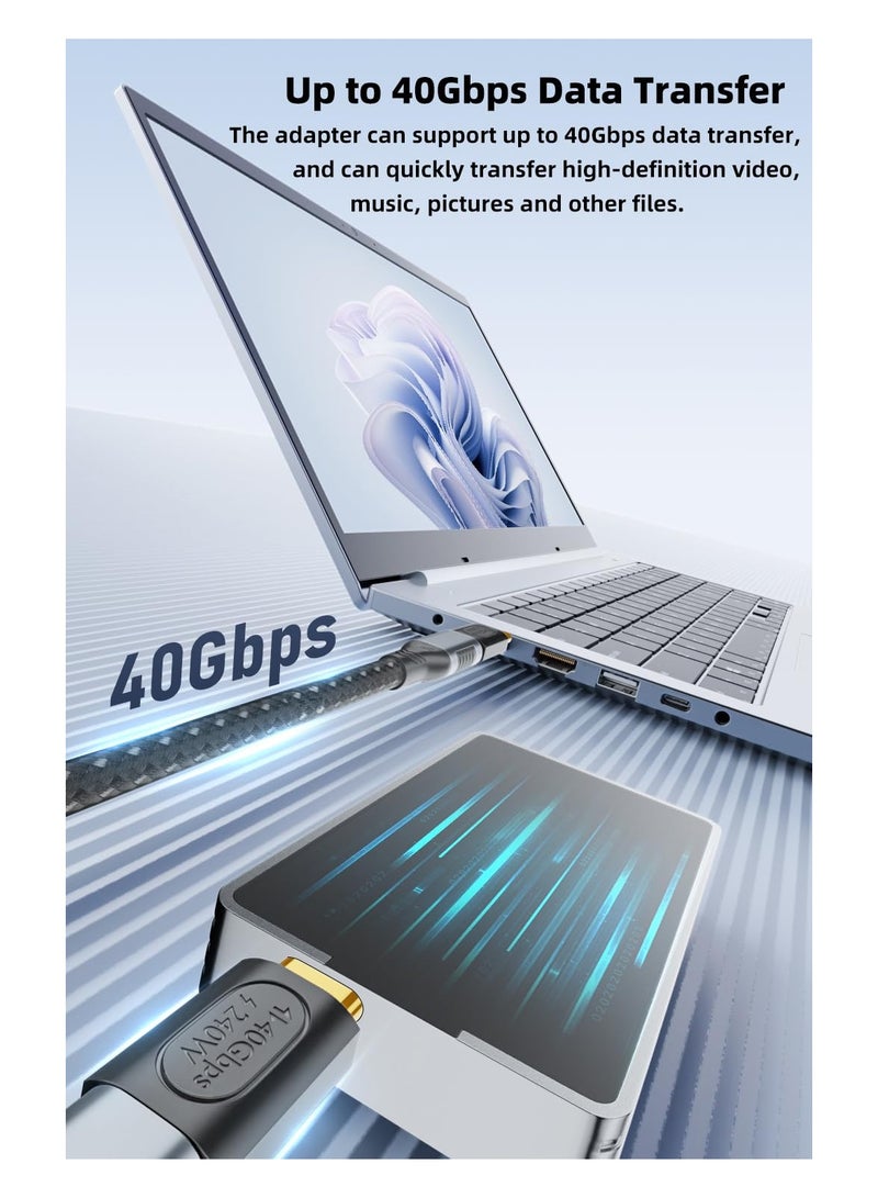 SYOSI 5 Pack USB C Adapter, Vertical and Horizontal 90 Degree USB Type C Male to Female Converter, USB C Female to Female Extender Connector for Steam Deck, Switch, MacBook, Laptop, Tablet, Phone - Image 3