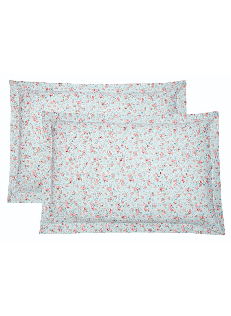LEVORE 8-piece bedspread set, 100% soft cotton, floral pattern, double-sided, summer style, with filling and fastener, suitable for a 200x200 bed. - Image 5