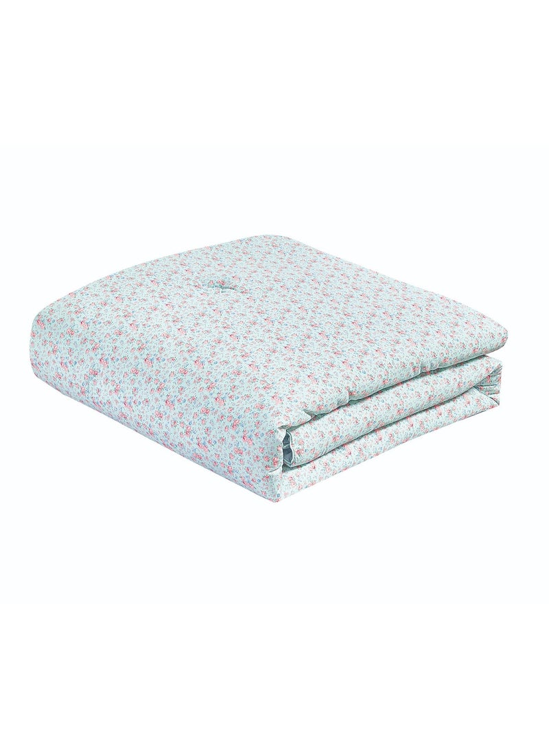 LEVORE 8-piece bedspread set, 100% soft cotton, floral pattern, double-sided, summer style, with filling and fastener, suitable for a 200x200 bed. - Image 1