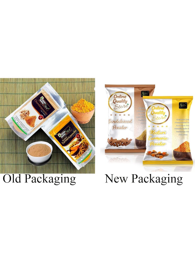 Online Quality Store Kasturi Turmeric Powder for Face + Pure natural Sandalwood Powder |kasturi haldi powder,wild turmeric powder,kasturi manjal |chandan powder for face,skin(Pack of 2 ,100g each ,Total 200g Pack) - Image 4