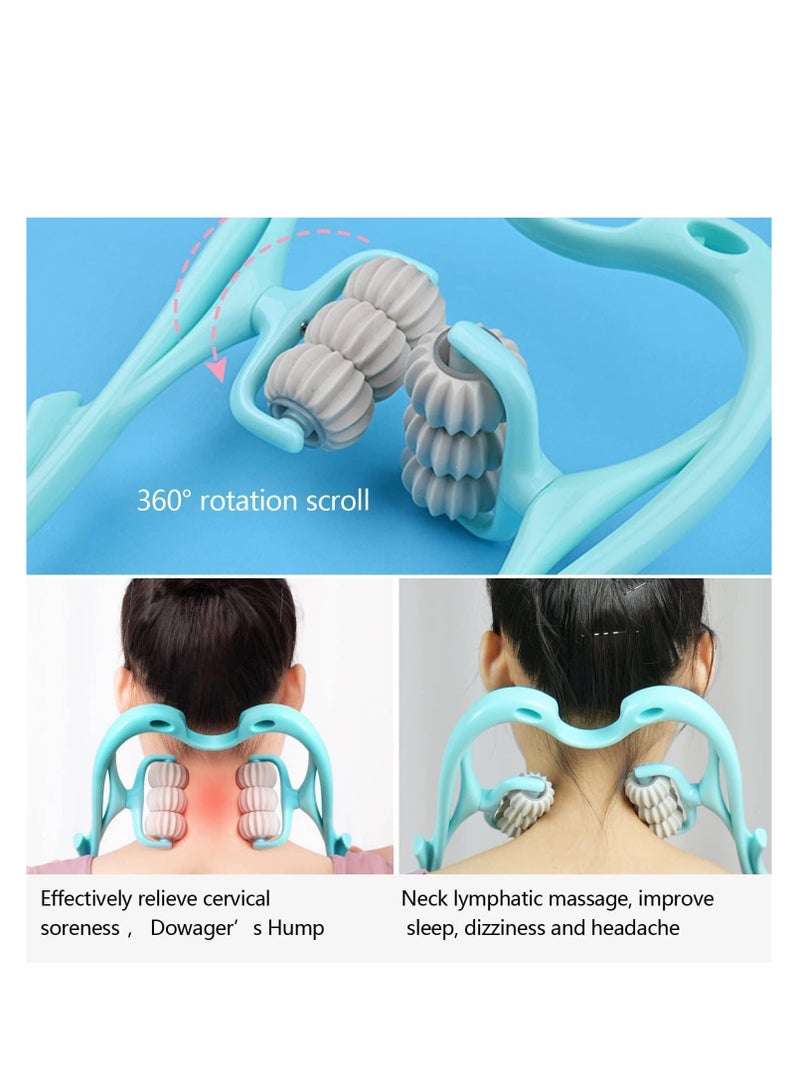 Cool Baby COOLBABY Neck Massager Roller with 6 Massage Balls, Deep Tissue Trigger Point Massage Tool for Pain Relief in Neck, Shoulders, Back, Waist, and Legs, Handheld Muscle Relaxer (Pink) - Image 3