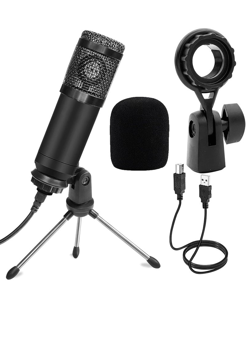 Generic - USB Microphone Condenser Mic for Computer Gaming Podcast Tripod Stand Kit Streaming Recording Vocals Voice Cardioids Studio Microphone - Image 1