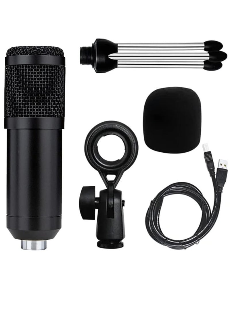 Generic - USB Microphone Condenser Mic for Computer Gaming Podcast Tripod Stand Kit Streaming Recording Vocals Voice Cardioids Studio Microphone - Image 1