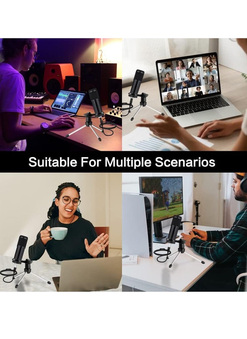 Generic - USB Microphone Condenser Mic for Computer Gaming Podcast Tripod Stand Kit Streaming Recording Vocals Voice Cardioids Studio Microphone - Image 1