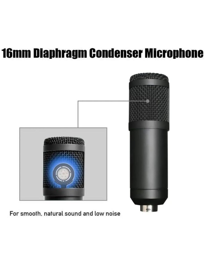 Generic - USB Microphone Condenser Mic for Computer Gaming Podcast Tripod Stand Kit Streaming Recording Vocals Voice Cardioids Studio Microphone - Image 1