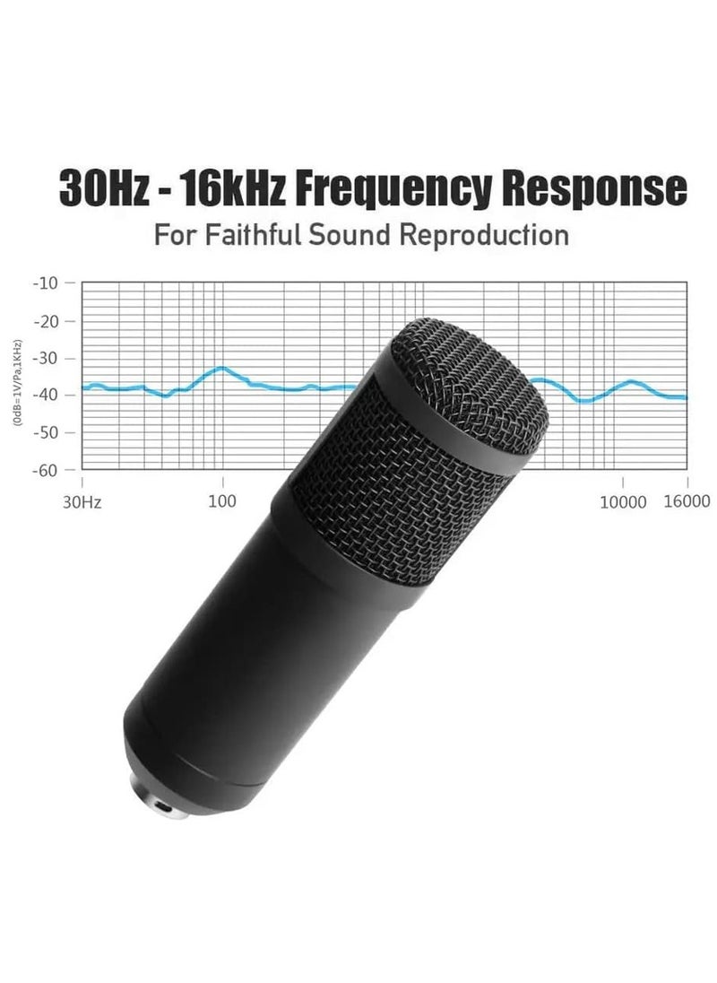 Generic - USB Microphone Condenser Mic for Computer Gaming Podcast Tripod Stand Kit Streaming Recording Vocals Voice Cardioids Studio Microphone - Image 1