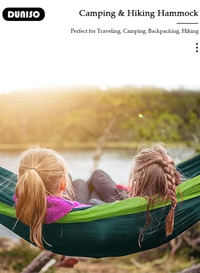 DUNISO أرجوحة تخييم، أراجيح تخييم خارجية، حقيبة حمل محمولة مع 2 حزام تعليق، أراجيح مع بولياميد 210T، أرجوحة خفيفة الوزن محمولة  - Image 4