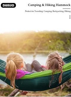 DUNISO أرجوحة تخييم، أراجيح تخييم خارجية، حقيبة حمل محمولة مع 2 حزام تعليق، أراجيح مع بولياميد 210T، أرجوحة خفيفة الوزن محمولة  - Image 3