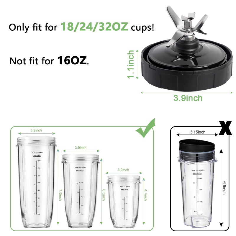 HUANSERA 7 Fins Blender Replacement Parts Compatible for Ninja Blender, Blender Blade Fits Ninja BL450_30 BL480_30 BL490_30 BL640 BN400 BN750 BN800 CL405CO CT680 NN100A NN101 NN102 BL2012 - Image 4
