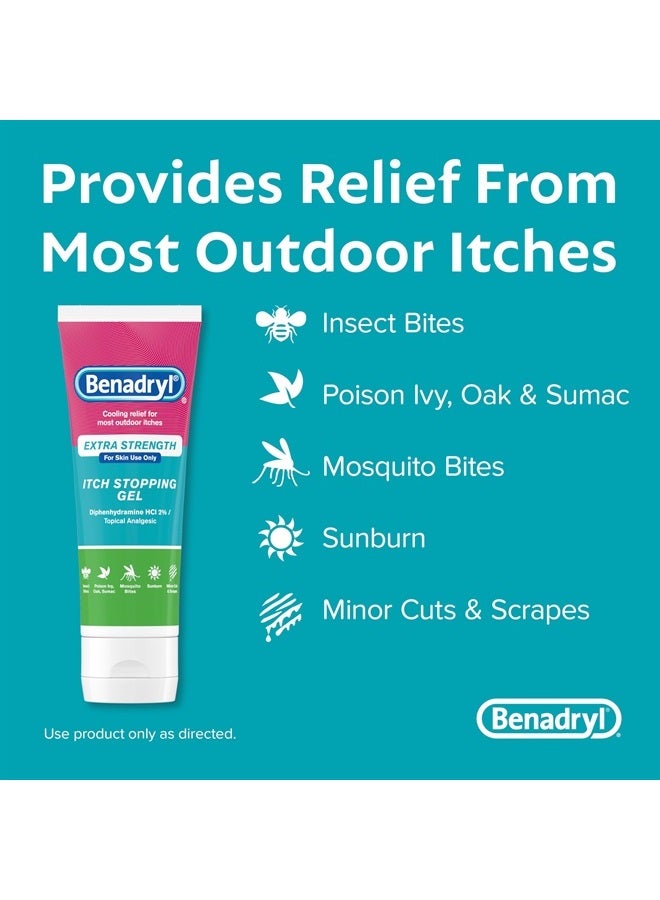 Benadryl جل مضاد للحكة، تخفيف الحكة الخارجية المرتبطة بالسم، مسكن موضعي، تخفيف مبرّد، ديفينهيدرامين - 3.5 أونصة - Image 3
