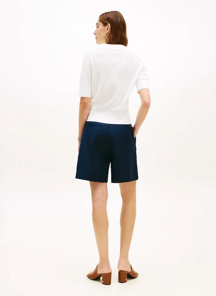 TOMMY HILFIGER Pointelle Short Sleeve Polo Sweater