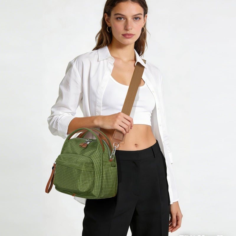 CATSEA Women's Elegant Solid Color Shoulder Bag Fashionable Zipper Crossbody Bags Soft Top Handle Handbag Purse - Image 2