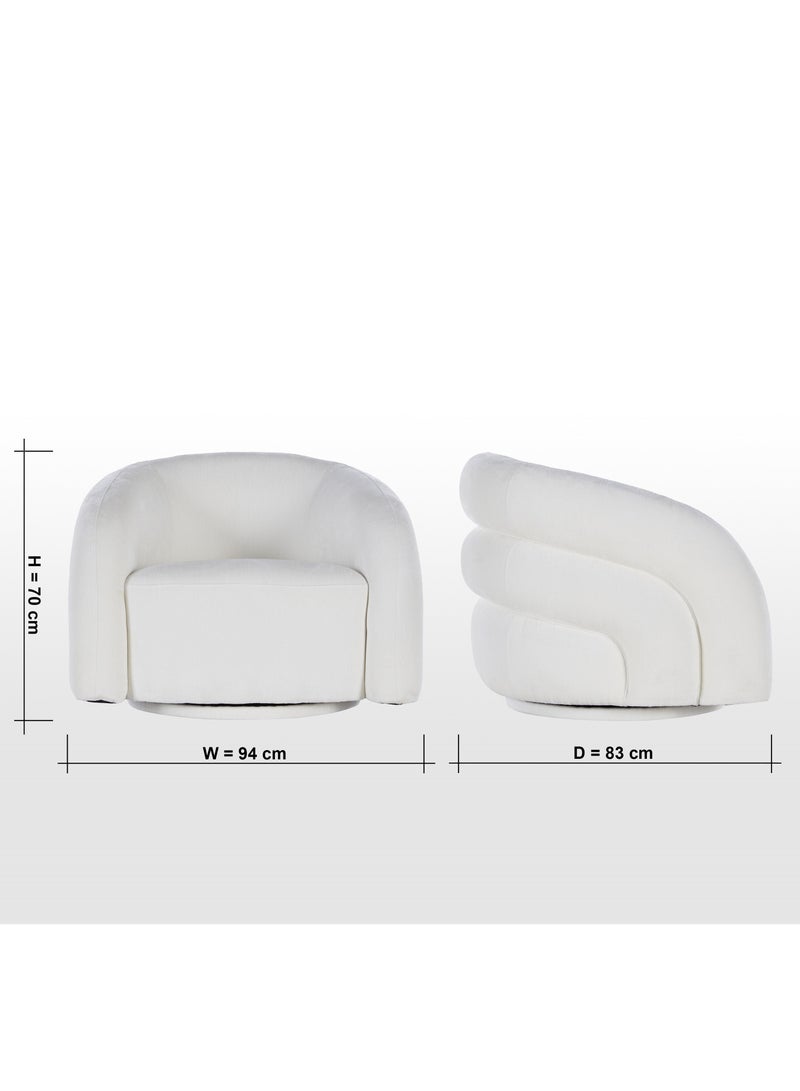 هاوس ون كرسي من القماش والخشب السويدي 83x94x70 سم - بيج - Image 5